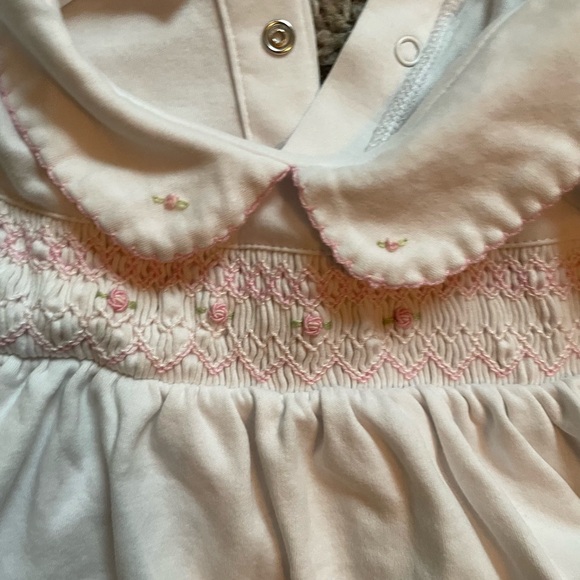 Top & pants set. LS smocked flowers. pink/white pants. Magnolia 18 mo. - Picture 4 of 5